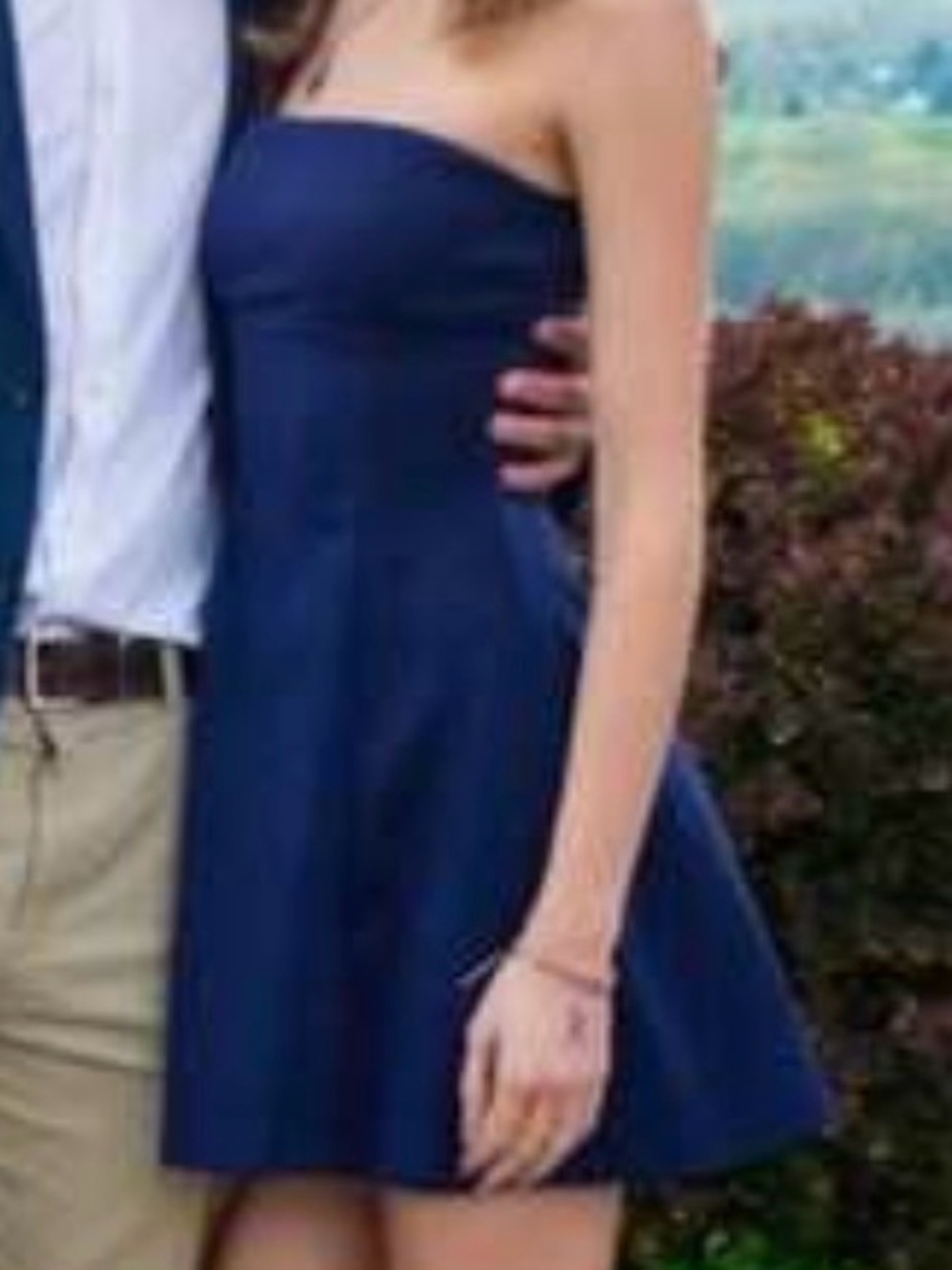 Blue Strapless Mini Dress